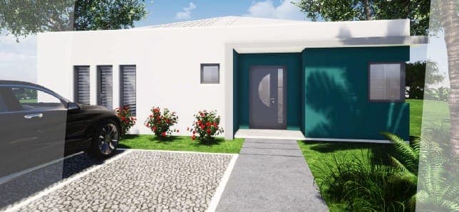 Façade bleu canard